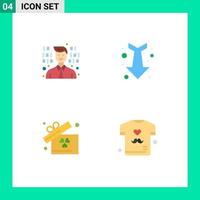 Pictogram Set of 4 Simple Flat Icons of development ireland arrow straight father Editable Vector Design Elements