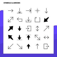 25 Symbols  Arrows Icon set Solid Glyph Icon Vector Illustration Template For Web and Mobile Ideas for business company