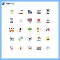 Set of 25 Modern UI Icons Symbols Signs for mirror youtube ice screen computer Editable Vector Design Elements