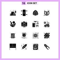 conjunto de 16 iconos de ui modernos símbolos signos para el día bebé clon madre elementos de diseño vectorial editables irlandeses vector