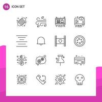 16 Universal Outlines Set for Web and Mobile Applications center printing computer preview display Editable Vector Design Elements