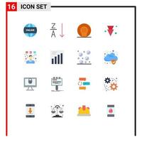 16 Universal Flat Color Signs Symbols of graphic designing athletics full arrow Editable Pack of Creative Vector Design Elements