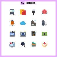 Modern Set of 16 Flat Colors and symbols such as pencil design cable coding sport Editable Pack of Creative Vector Design Elements