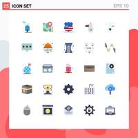 Modern Set of 25 Flat Colors and symbols such as offer investment shield give bag Editable Vector Design Elements