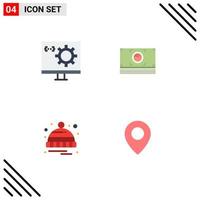 4 Flat Icon concept for Websites Mobile and Apps coding cold development bundle winter Editable Vector Design Elements