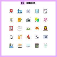 Modern Set of 25 Flat Colors and symbols such as article document product touchscreen ipad Editable Vector Design Elements