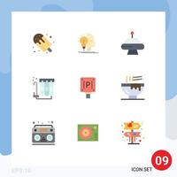 Universal Icon Symbols Group of 9 Modern Flat Colors of board water programming purification filter Editable Vector Design Elements