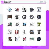 Universal Icon Symbols Group of 25 Modern Filled line Flat Colors of ribs messages interface conversation ui Editable Vector Design Elements