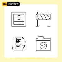 4 Creative Icons for Modern website design and responsive mobile apps 4 Outline Symbols Signs on White Background 4 Icon Pack vector