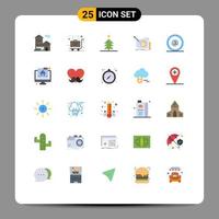 25 iconos creativos signos y símbolos modernos de diseño de página de árbol de texto de correo electrónico elementos de diseño vectorial editables vector