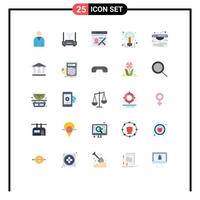 Group of 25 Modern Flat Colors Set for sharing ideas internet creative location Editable Vector Design Elements