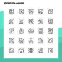 Set of Statistical Analysis Line Icon set 25 Icons Vector Minimalism Style Design Black Icons Set Linear pictogram pack