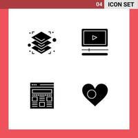 Set of Modern UI Icons Symbols Signs for height webpage video bangla Editable Vector Design Elements