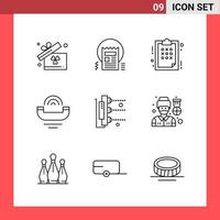 9 Icon Pack Line Style Outline Symbols on White Background Simple Signs for general designing vector