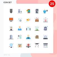 Pack of 25 creative Flat Colors of mobile frontend record receiving sms sms Editable Vector Design Elements