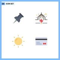 4 Flat Icon concept for Websites Mobile and Apps marker card mosque eid ecommerce Editable Vector Design Elements