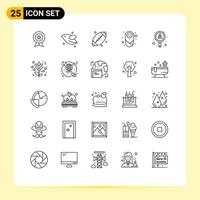 Modern Set of 25 Lines Pictograph of employee children spring child usa Editable Vector Design Elements