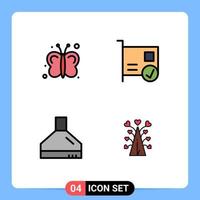 4 Creative Icons Modern Signs and Symbols of butterfly extractor farming connected kitchen Editable Vector Design Elements