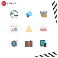 9 Universal Flat Colors Set for Web and Mobile Applications document badge secure dollar secure Editable Vector Design Elements