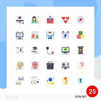 Pictogram Set of 25 Simple Flat Colors of game heart pharmacy marketing laptop Editable Vector Design Elements