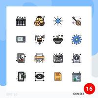 16 Universal Flat Color Filled Line Signs Symbols of oven home ui electric veena Editable Creative Vector Design Elements