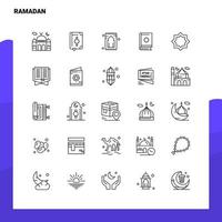 conjunto de iconos de línea de ramadán conjunto de 25 iconos diseño de estilo minimalista vectorial conjunto de iconos negros paquete de pictogramas lineales vector