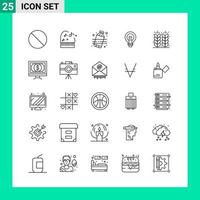 Pack of 25 Line Style Icon Set Outline Symbols for print Creative Signs Isolated on White Background 25 Icon Set vector