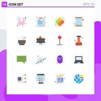 16 Universal Flat Colors Set for Web and Mobile Applications cake kitchen strategy food time Editable Pack of Creative Vector Design Elements