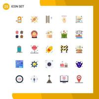 25 User Interface Flat Color Pack of modern Signs and Symbols of analysis up plaster hand cursor arrow Editable Vector Design Elements