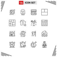 Group of 16 Modern Outlines Set for check warp ecommerce mesh layout Editable Vector Design Elements