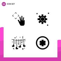 Glyph Icon set Pack of 4 Solid Icons isolated on White Background for responsive Website Design Print and Mobile Applications vector