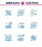 Coronavirus awareness icons 9 Blue icon Corona Virus Flu Related such as soap hands scientist dirty stethoscope viral coronavirus 2019nov disease Vector Design Elements