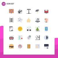 Modern Set of 25 Flat Colors and symbols such as options control semi bold configuration iron Editable Vector Design Elements