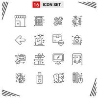 16 Icons Line Style Grid Based Creative Outline Symbols for Website Design Simple Line Icon Signs Isolated on White Background 16 Icon Set vector