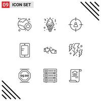 Outline Pack of 9 Universal Symbols of done school business study mobile Editable Vector Design Elements