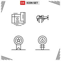 4 Icons Line Style Grid Based Creative Outline Symbols for Website Design Simple Line Icon Signs Isolated on White Background 4 Icon Set vector