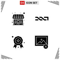 4 Icons Solid Style Grid Based Creative Glyph Symbols for Website Design Simple Solid Icon Signs Isolated on White Background 4 Icon Set vector