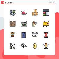 Set of 16 Modern UI Icons Symbols Signs for deliver image spring frame box Editable Creative Vector Design Elements