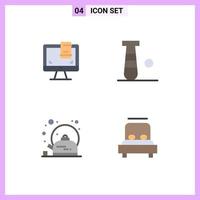 Set of 4 Modern UI Icons Symbols Signs for design pot screen game cup Editable Vector Design Elements