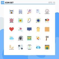 25 Universal Flat Colors Set for Web and Mobile Applications document research freeze search love Editable Vector Design Elements