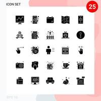 paquete de iconos de vector de stock de 25 signos de línea y símbolos para elementos de diseño de vector editables de navegación de aplicación de película de fecha de amor