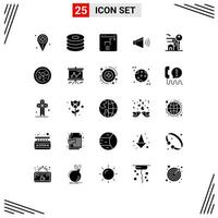 paquete de iconos de vector de stock de 25 signos de línea y símbolos para elementos de diseño de vector editables de sonido de volumen de comida clave