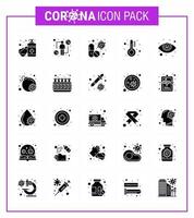 Coronavirus Precaution Tips icon for healthcare guidelines presentation 25 Solid Glyph icon pack such as temperature healthcare viral medicine medical viral coronavirus 2019nov disease Vector Des