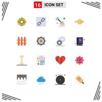Universal Icon Symbols Group of 16 Modern Flat Colors of construction gear sand development writing Editable Pack of Creative Vector Design Elements