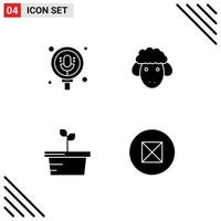 Set of Vector Solid Glyphs on Grid for search plant pack sheep ancient Editable Vector Design Elements