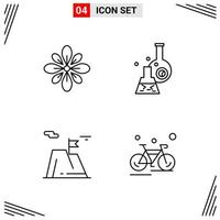 4 Icons Line Style Grid Based Creative Outline Symbols for Website Design Simple Line Icon Signs Isolated on White Background 4 Icon Set vector