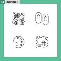 Stock Vector Icon Pack of 4 Line Signs and Symbols for chart color marketing flops tools Editable Vector Design Elements