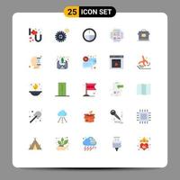 Set of 25 Modern UI Icons Symbols Signs for rice cooker badge technology microchip Editable Vector Design Elements