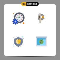 4 Universal Flat Icons Set for Web and Mobile Applications business tiny schedule accuracy design Editable Vector Design Elements