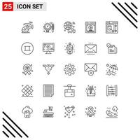 Pack of 25 creative Lines of tool design iot split testing comparing Editable Vector Design Elements